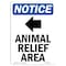 Signmission OSHA Sign, 10" H, Rigid Plastic, Animal Relief Area Sign With Symbol, Portrait, V-10153 OS-NS-P-710-V-10153 - alternate 1